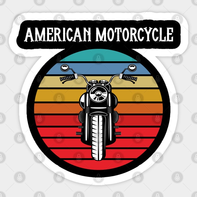 Motorcycle Vintage Sunset Sticker by JeffDesign